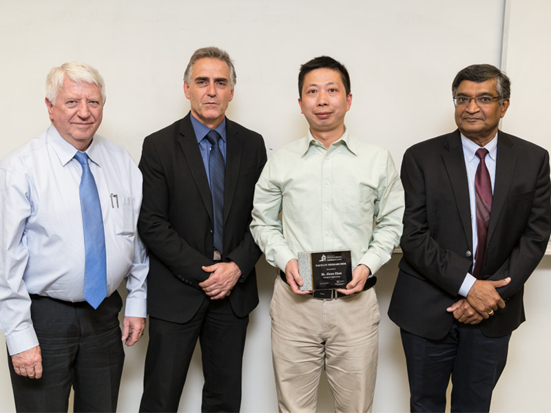 Dr. Zhan earning college researcher of year award from the college