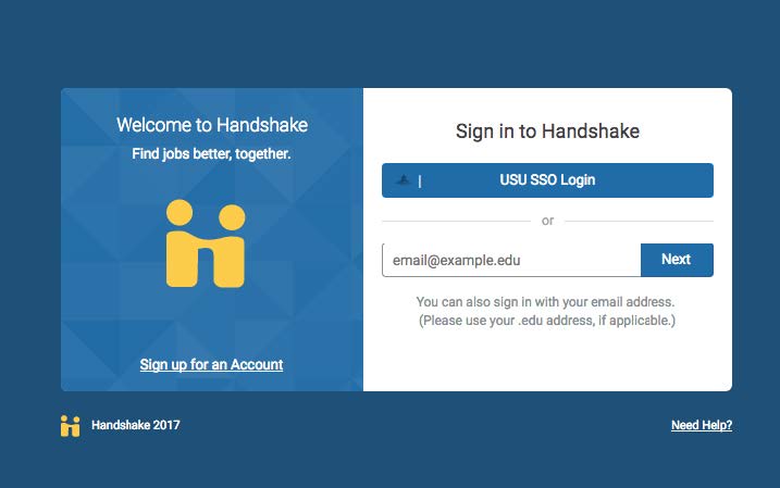 login page for AGGIE Handshake