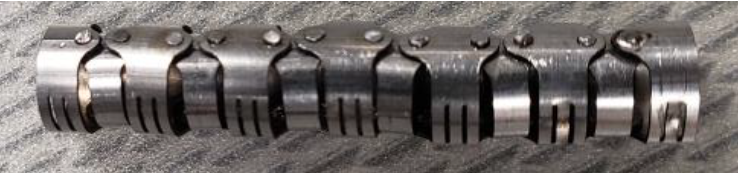 Figure 1: Final backbone laser cut from stainless-steel tubing