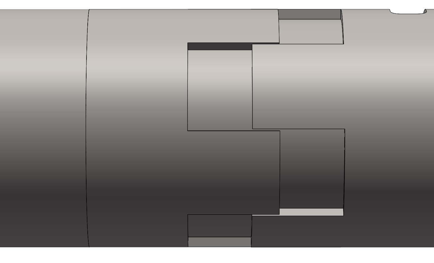 section of interwoven (using a teeth pattern) rail. Allows movemetn with the pin.