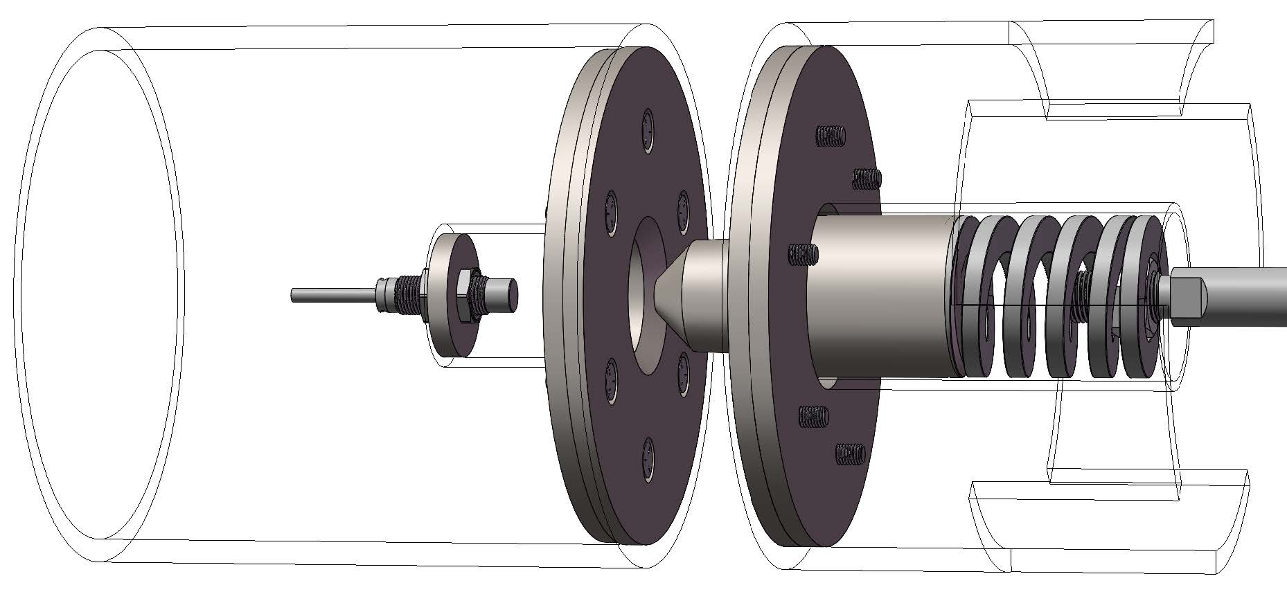 pin is supported with a die spring