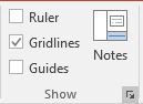 Gridline popout button selected