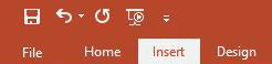 selected insert button on powerpoint ribbon
